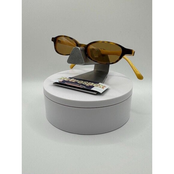 Vintage Y2K Eyeglasses | NOS | Small Oval Style | Tortoise & Yellow Frame | - Picture 4 of 10